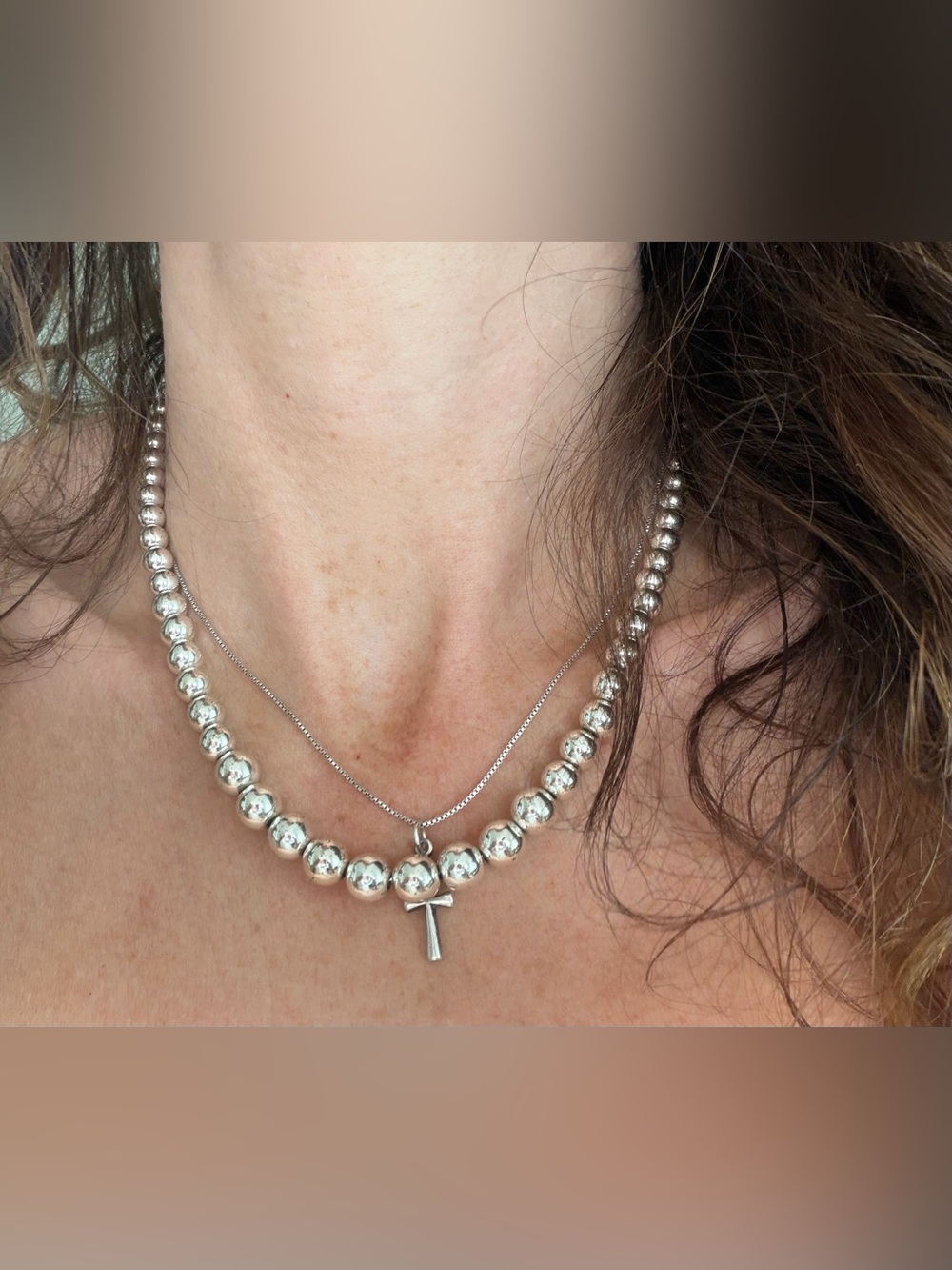 Vintage Ralph Lauren silver plated ball necklace